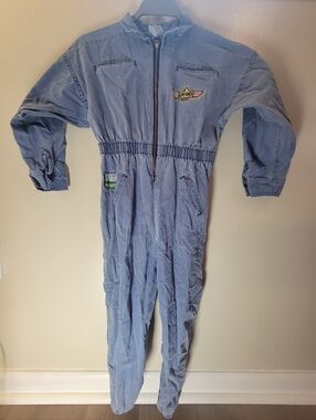 Vintage Kids Denim Airforce Jumpsuit - Buster Brown (See Photos For Size Detail)